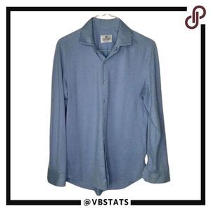 Mizzen+Main Long Sleeve Blue / White Plaid Medium Trim Fit